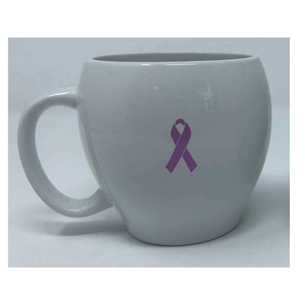Pink Stuff Breast Cancer Mug White with‎ Pink Circle Inside Cup 4" Tall x 3 1/2"